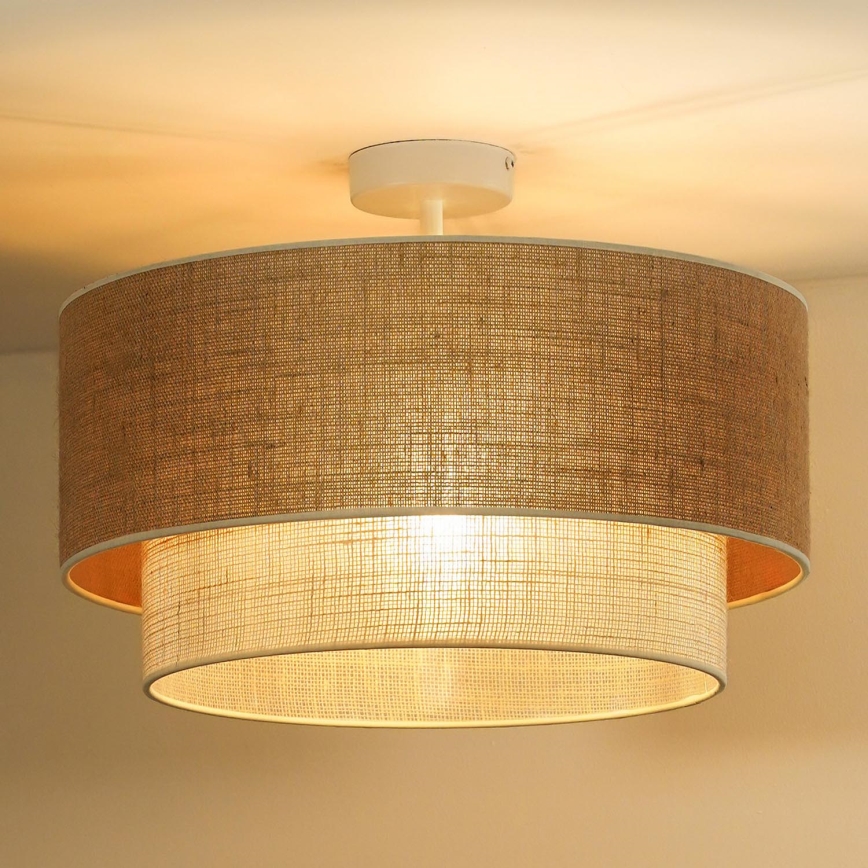 Duolla - Nadgradni luster YUTE BOHO 3xE27/15W/230V pr. 60 cm braon/kremasta