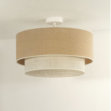 Duolla - Nadgradni luster YUTE BOHO 3xE27/15W/230V pr. 60 cm braon/kremasta