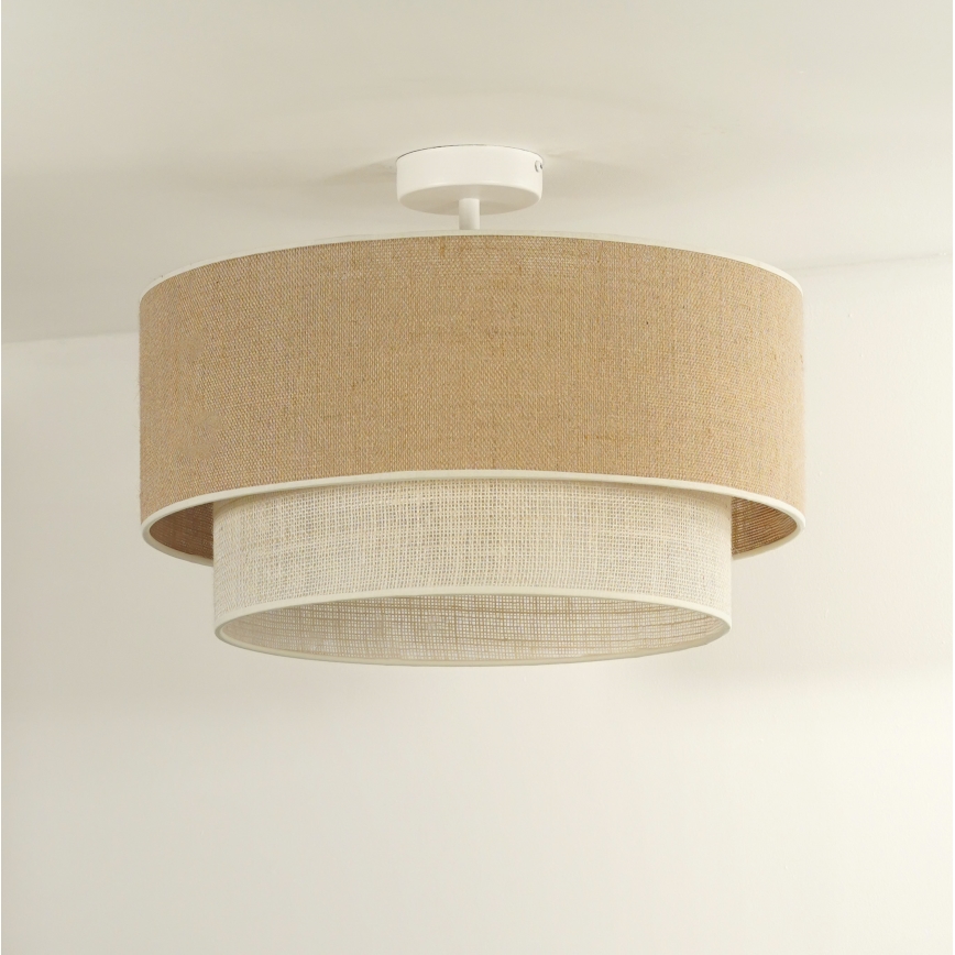 Duolla - Nadgradni luster YUTE BOHO 3xE27/15W/230V pr. 60 cm braon/kremasta