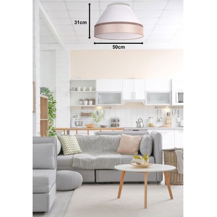 Duolla - Plafonjera AVIGNON 1xE27/15W/230V pr. 50 cm bela/bež