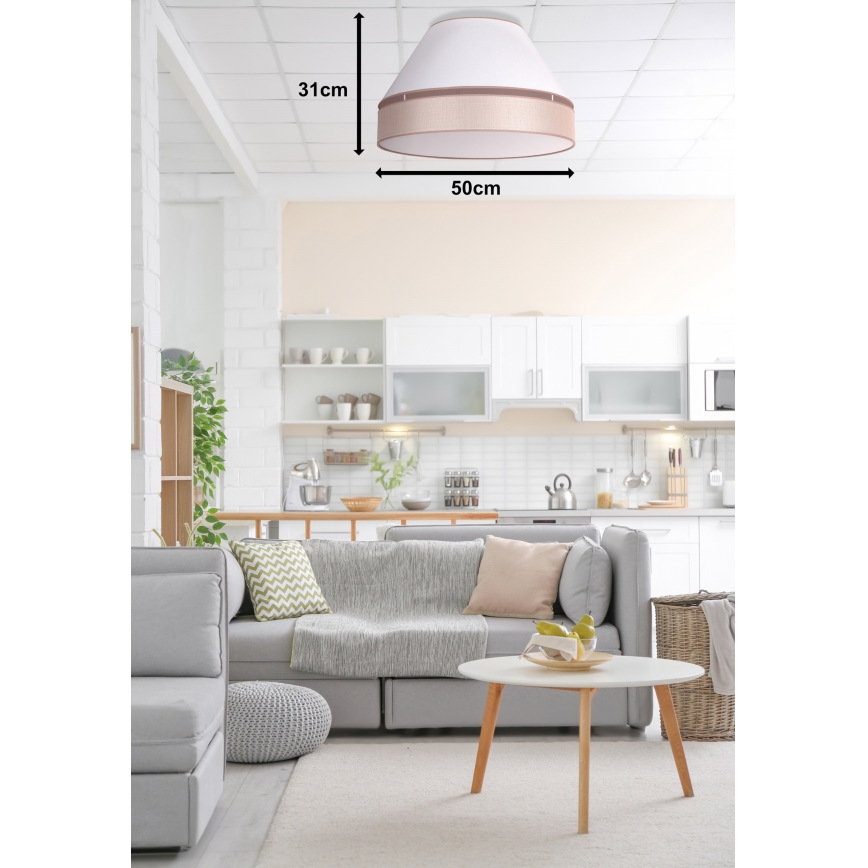 Duolla - Plafonjera AVIGNON 1xE27/15W/230V pr. 50 cm bela/bež