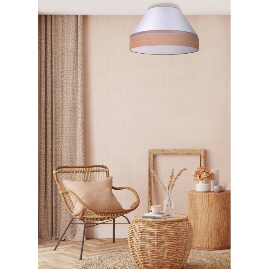 Duolla - Plafonjera AVIGNON 1xE27/15W/230V pr. 50 cm bela/braon