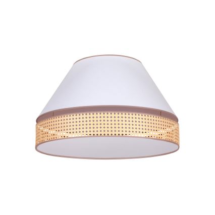 Duolla - Plafonjera AVIGNON 3xE27/15W/230V pr. 60 cm bela/ratan