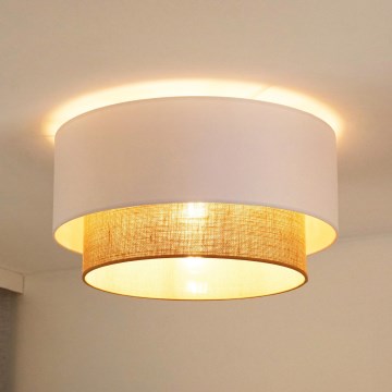 Duolla - Plafonjera BOHO 1xE27/15W/230V pr. 45 cm bela/braon