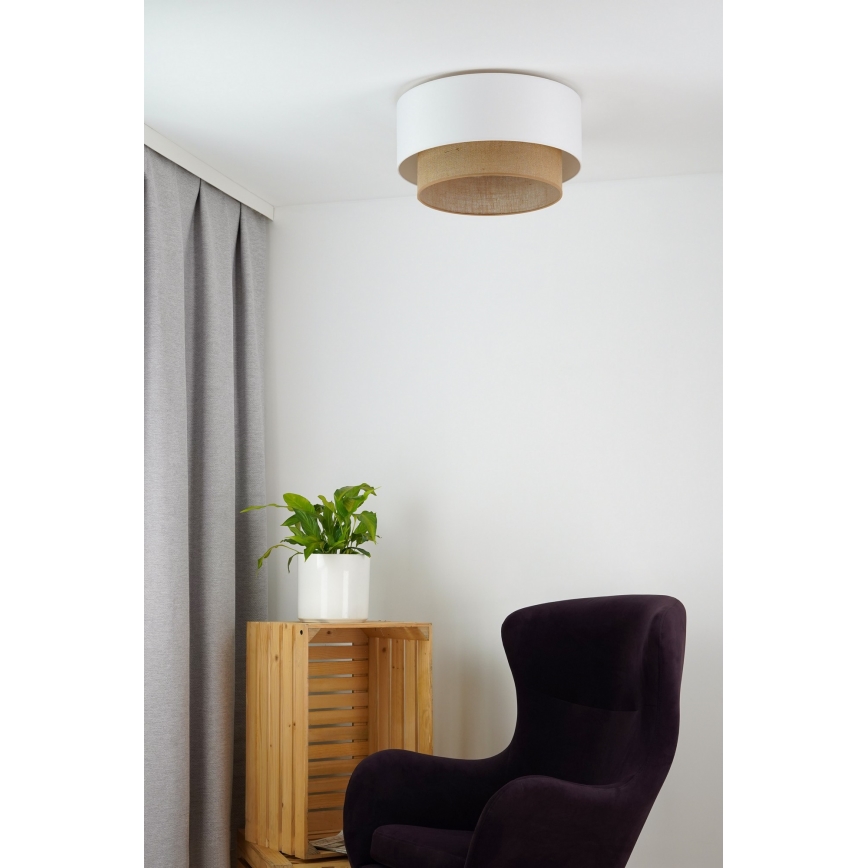Duolla - Plafonjera BOHO 1xE27/15W/230V pr. 45 cm bela/braon