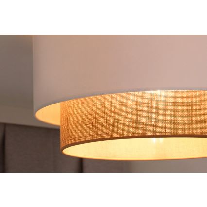 Duolla - Plafonjera BOHO 1xE27/15W/230V pr. 45 cm bela/braon