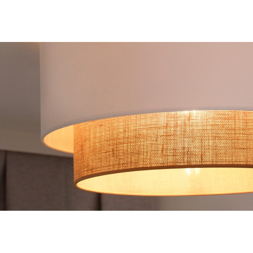 Duolla - Plafonjera BOHO 1xE27/15W/230V pr. 45 cm bela/braon