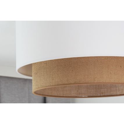 Duolla - Plafonjera BOHO 1xE27/15W/230V pr. 45 cm bela/braon