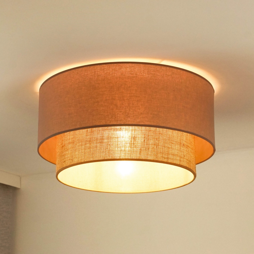 Duolla - Plafonjera BOHO 1xE27/15W/230V pr. 45 cm bež/braon