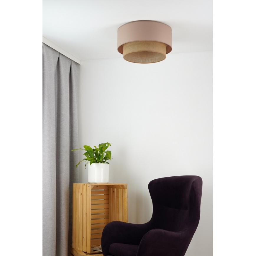 Duolla - Plafonjera BOHO 1xE27/15W/230V pr. 45 cm bež/braon