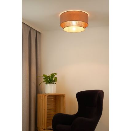 Duolla - Plafonjera BOHO 1xE27/15W/230V pr. 45 cm bež/braon