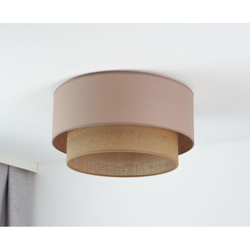 Duolla - Plafonjera BOHO 1xE27/15W/230V pr. 45 cm bež/braon