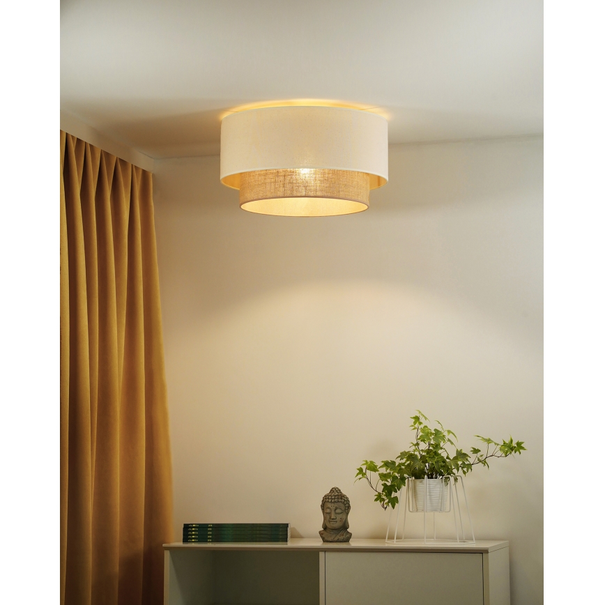 Duolla - Plafonjera BOHO 1xE27/15W/230V pr. 45 cm bež/braon