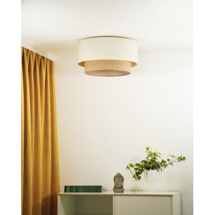 Duolla - Plafonjera BOHO 1xE27/15W/230V pr. 45 cm bež/braon