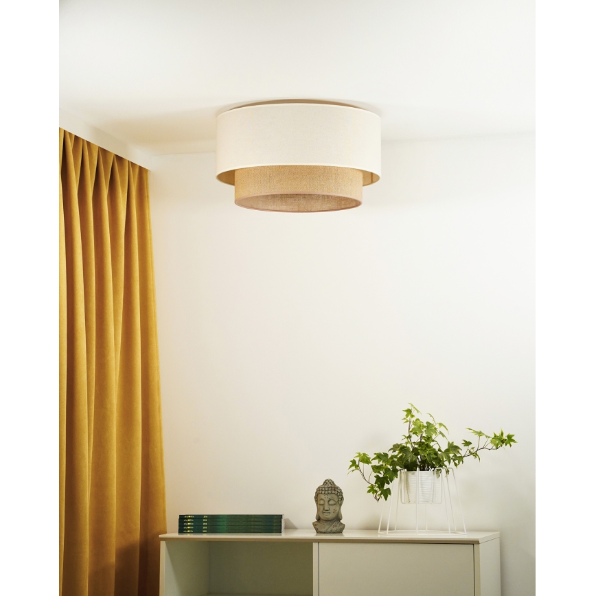 Duolla - Plafonjera BOHO 1xE27/15W/230V pr. 45 cm bež/braon