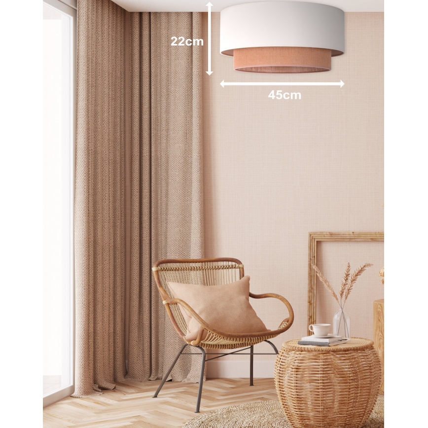 Duolla - Plafonjera BOHO 1xE27/15W/230V pr. 45 cm bež/braon
