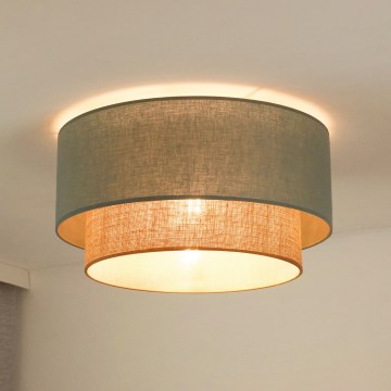 Duolla - Plafonjera BOHO 1xE27/15W/230V pr. 45 cm zelena/braon