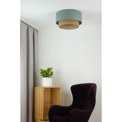 Duolla - Plafonjera BOHO 1xE27/15W/230V pr. 45 cm zelena/braon