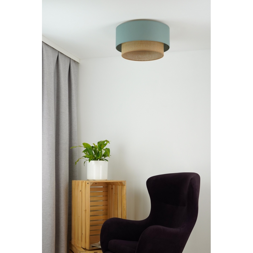 Duolla - Plafonjera BOHO 1xE27/15W/230V pr. 45 cm zelena/braon