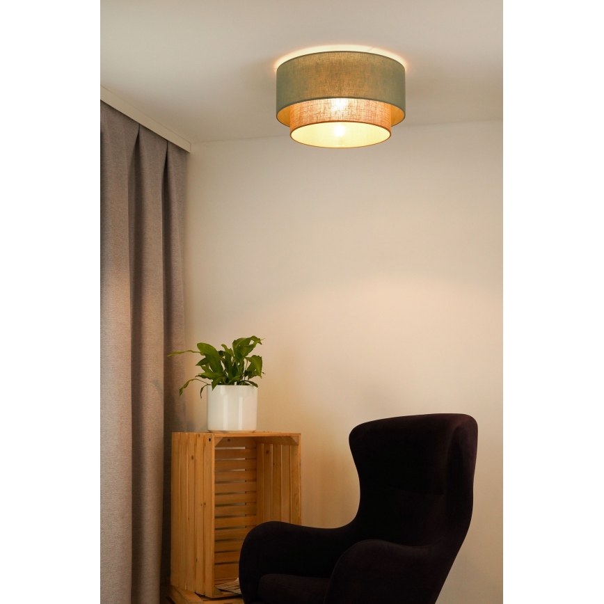Duolla - Plafonjera BOHO 1xE27/15W/230V pr. 45 cm zelena/braon