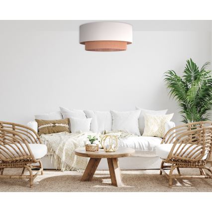 Duolla - Plafonjera BOHO 3xE27/15W/230V pr. 60 cm bež/braon