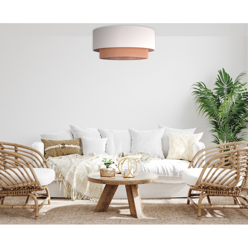 Duolla - Plafonjera BOHO 3xE27/15W/230V pr. 60 cm bež/braon