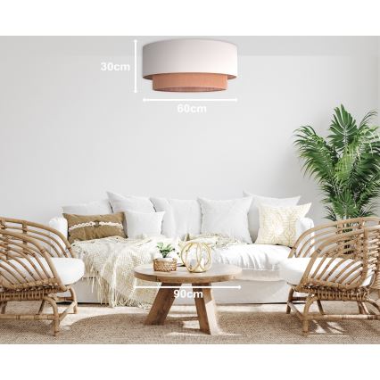Duolla - Plafonjera BOHO 3xE27/15W/230V pr. 60 cm bež/braon