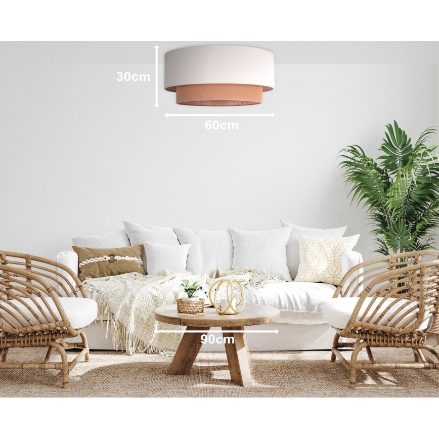 Duolla - Plafonjera BOHO 3xE27/15W/230V pr. 60 cm bež/braon