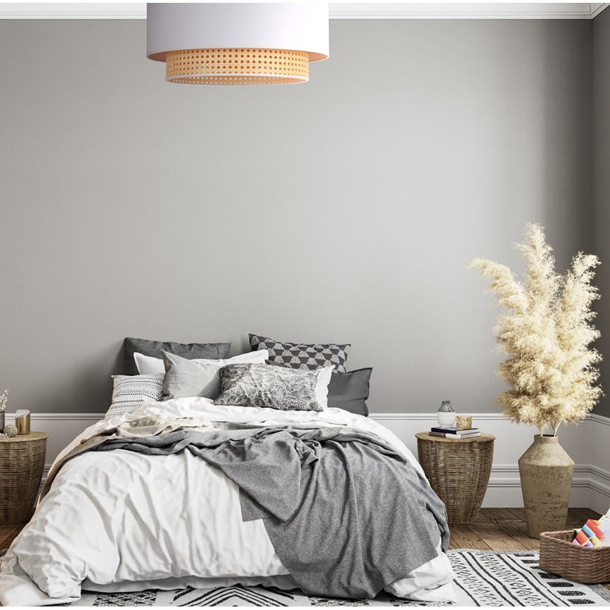 Duolla - Plafonjera BOHO 3xE27/15W/230V pr. 60 cm kremasta/ratan