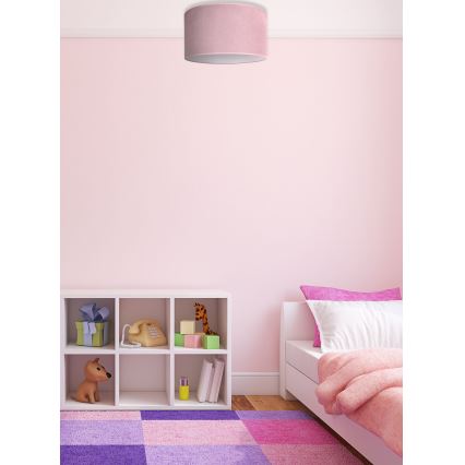 Duolla - Plafonjera BRISTOL 1xE27/15W/230V pr. 45 cm roze/bela