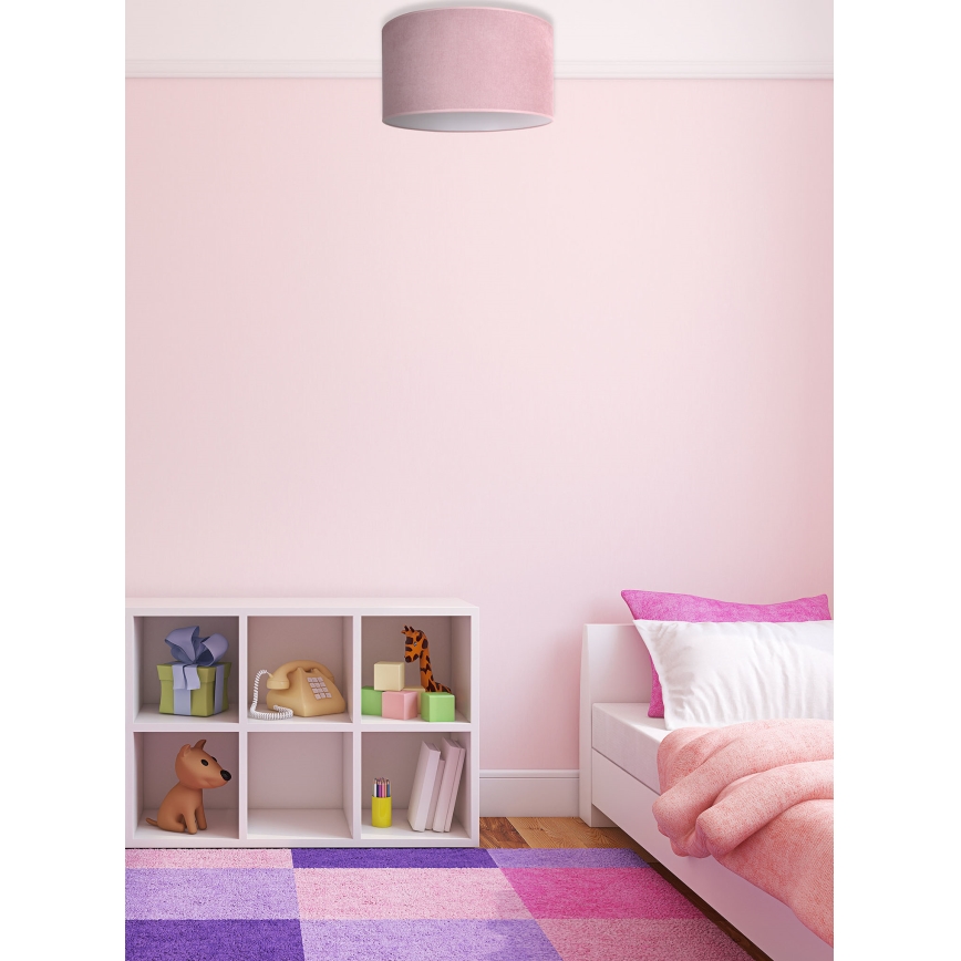 Duolla - Plafonjera BRISTOL 1xE27/15W/230V pr. 45 cm roze/bela
