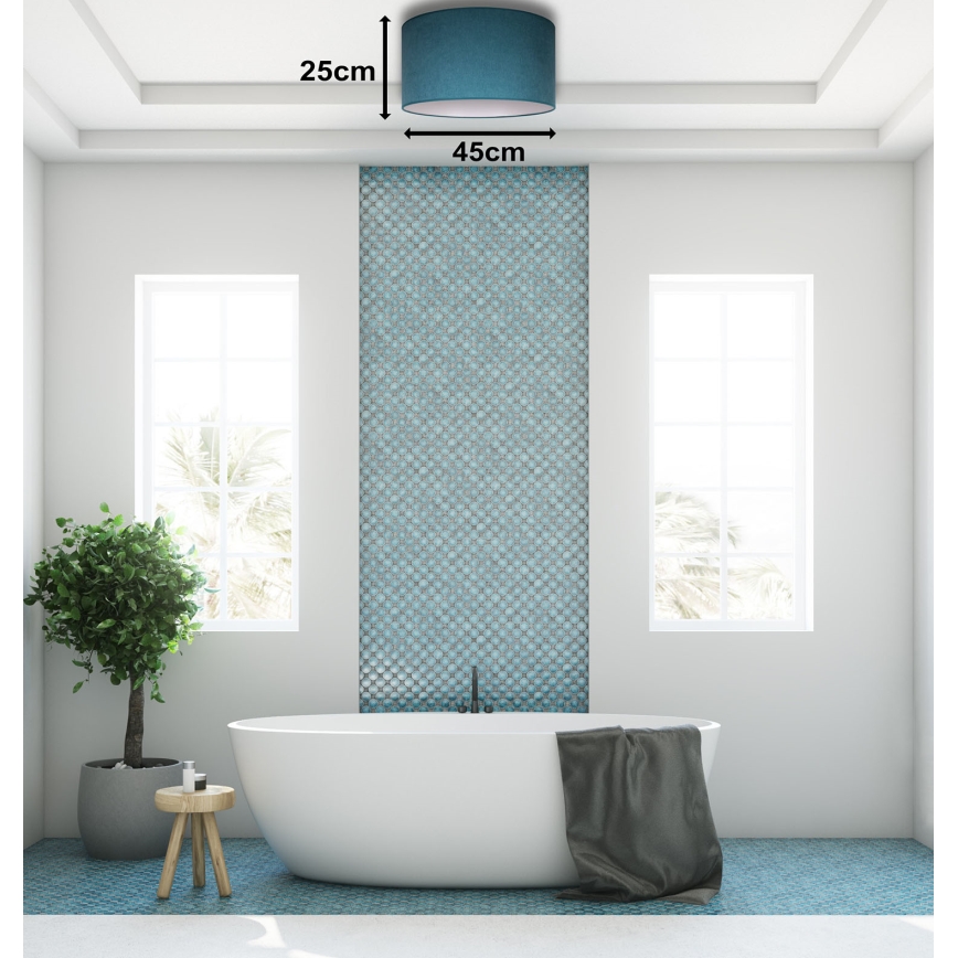 Duolla - Plafonjera BRISTOL 1xE27/15W/230V pr. 45 cm tirkizna/bela