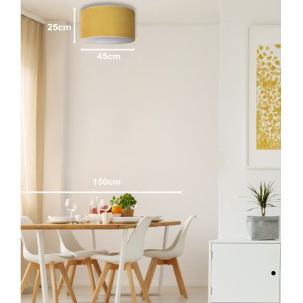Duolla - Plafonjera BRISTOL 1xE27/15W/230V pr. 45 cm žuta/bela