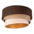Duolla - Plafonjera DEVON 1xE27/40W/230V pr. 45 cm braon/bež