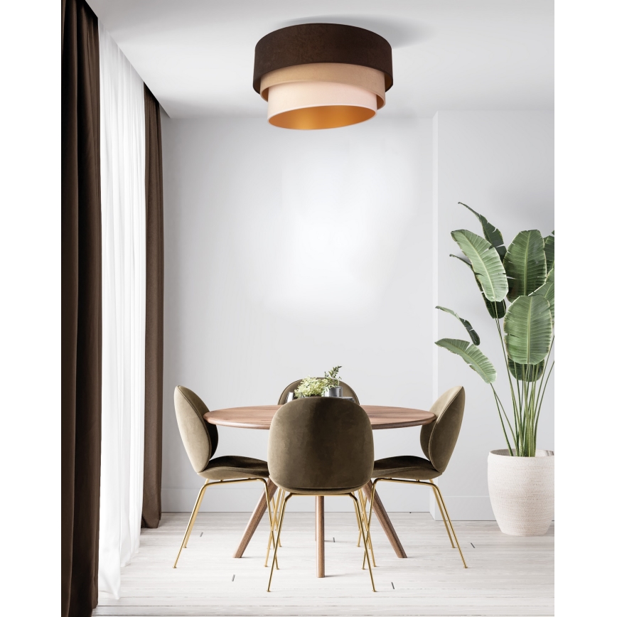 Duolla - Plafonjera DEVON 1xE27/40W/230V pr. 45 cm braon/bež
