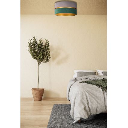 Duolla - Plafonjera DUO 1xE27/15W/230V pr. 40 cm sivo/zelena/zlatna