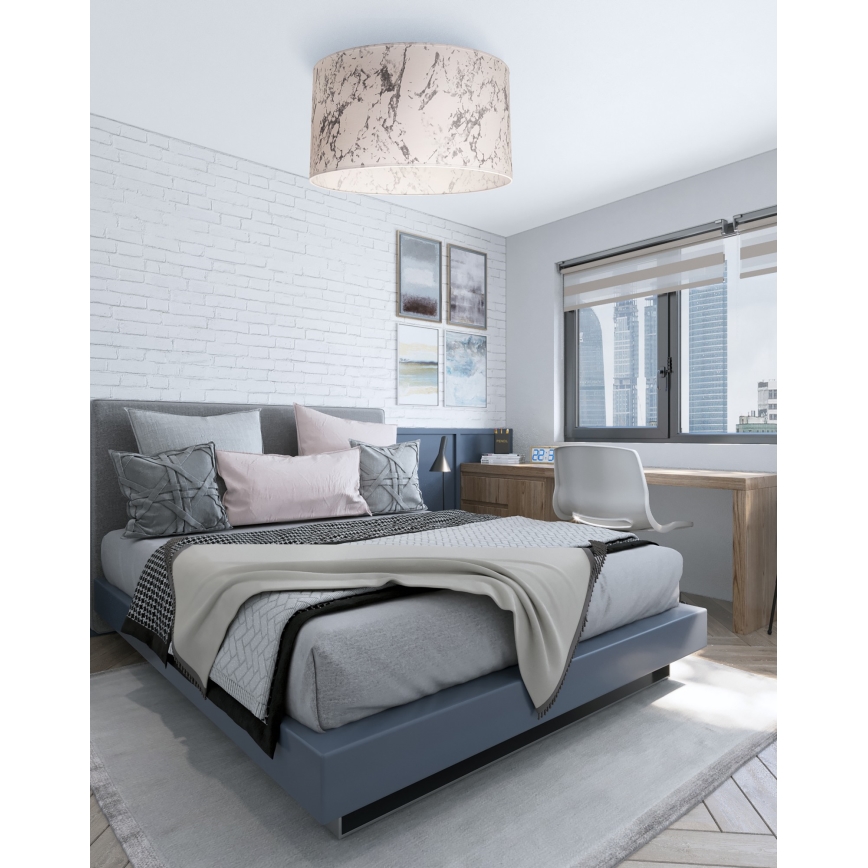 Duolla - Plafonjera MARBLE 1xE27/40W/230V pr. 45 cm bela/sivo