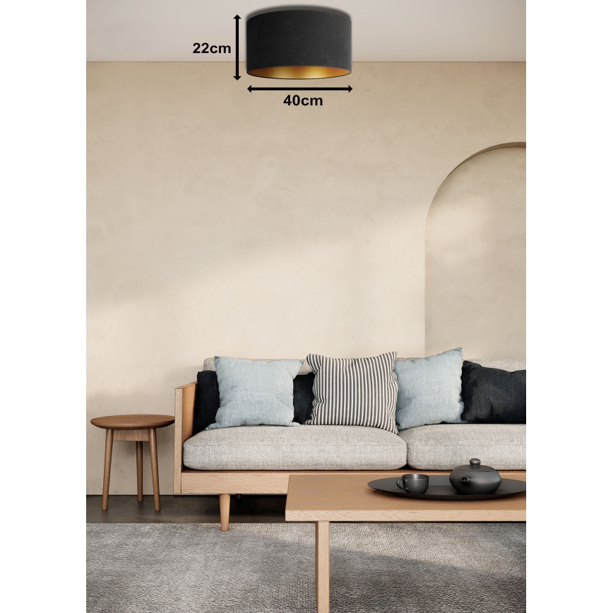 Duolla - Plafonjera ROLLER 1xE27/15W/230V pr. 40 cm crno/zlatna