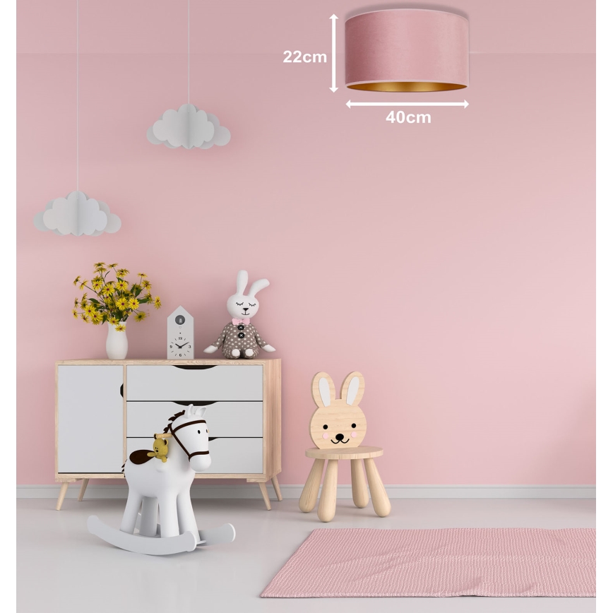 Duolla - Plafonjera ROLLER 1xE27/15W/230V pr. 40 cm roze/zlatna
