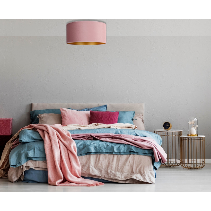 Duolla - Plafonjera ROLLER 3xE27/15W/230V pr. 60 cm roze/zlatna