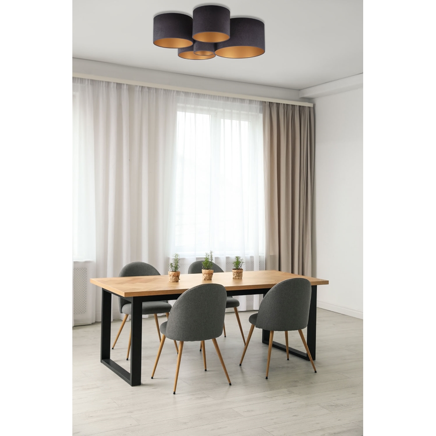 Duolla - Plafonjera ROLLER PENTO 5xE27/60W/230V antracit
