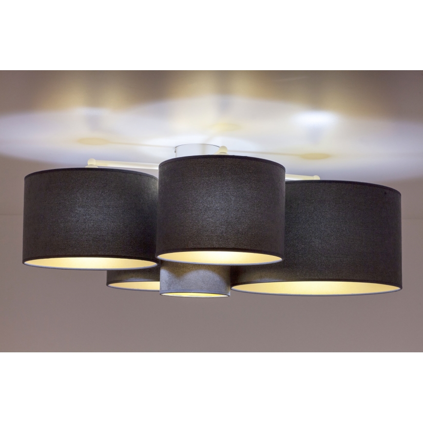 Duolla - Plafonjera ROLLER PENTO 5xE27/60W/230V antracit