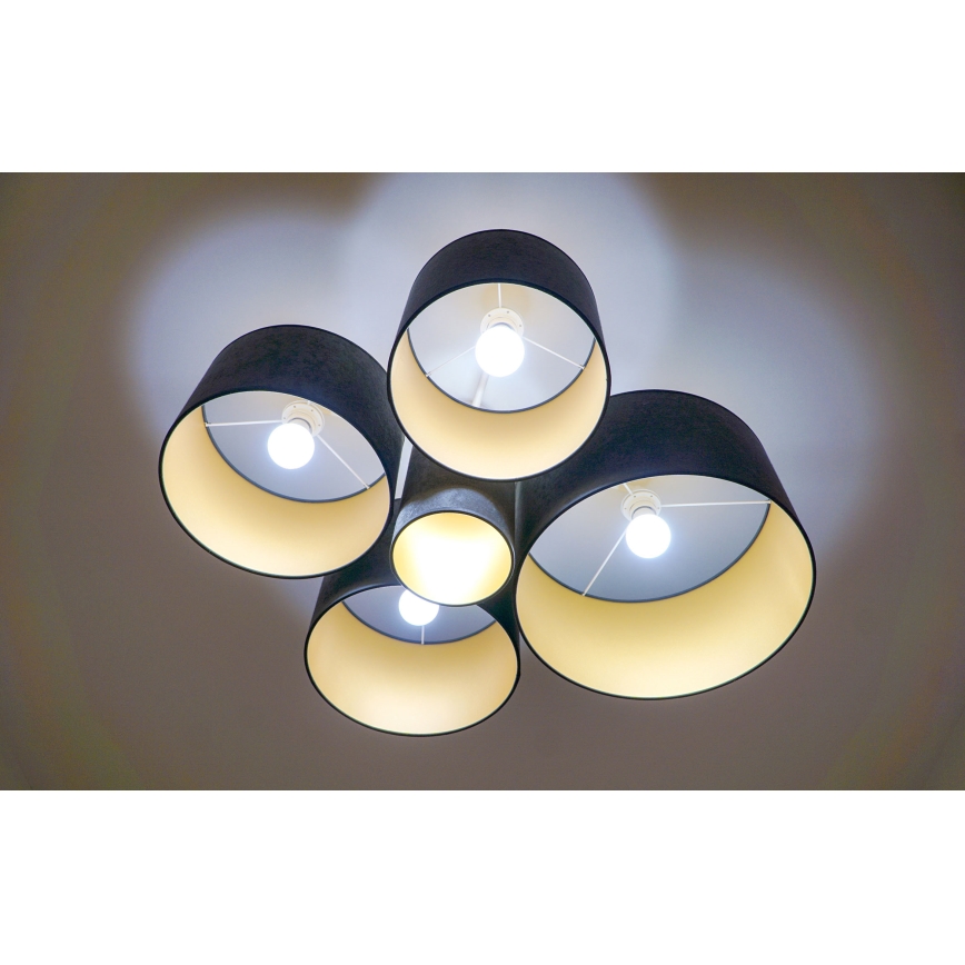 Duolla - Plafonjera ROLLER PENTO 5xE27/60W/230V antracit