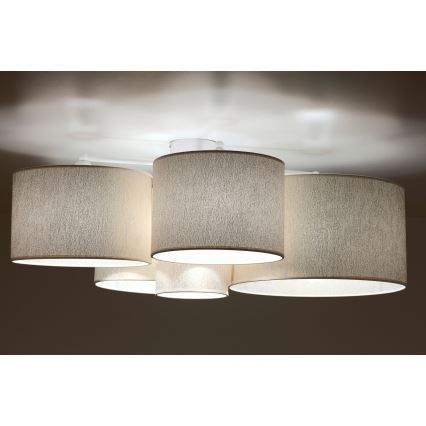 Duolla - Plafonjera ROLLER PENTO 5xE27/60W/230V bela/zlatna
