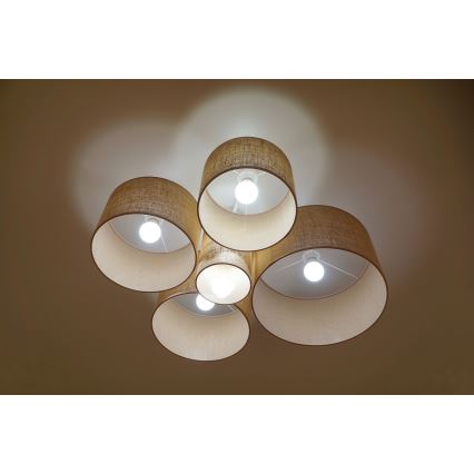 Duolla - Plafonjera ROLLER PENTO 5xE27/60W/230V bež