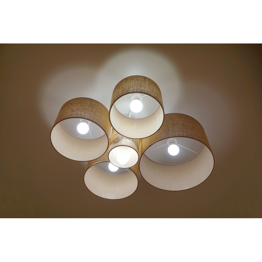 Duolla - Plafonjera ROLLER PENTO 5xE27/60W/230V bež