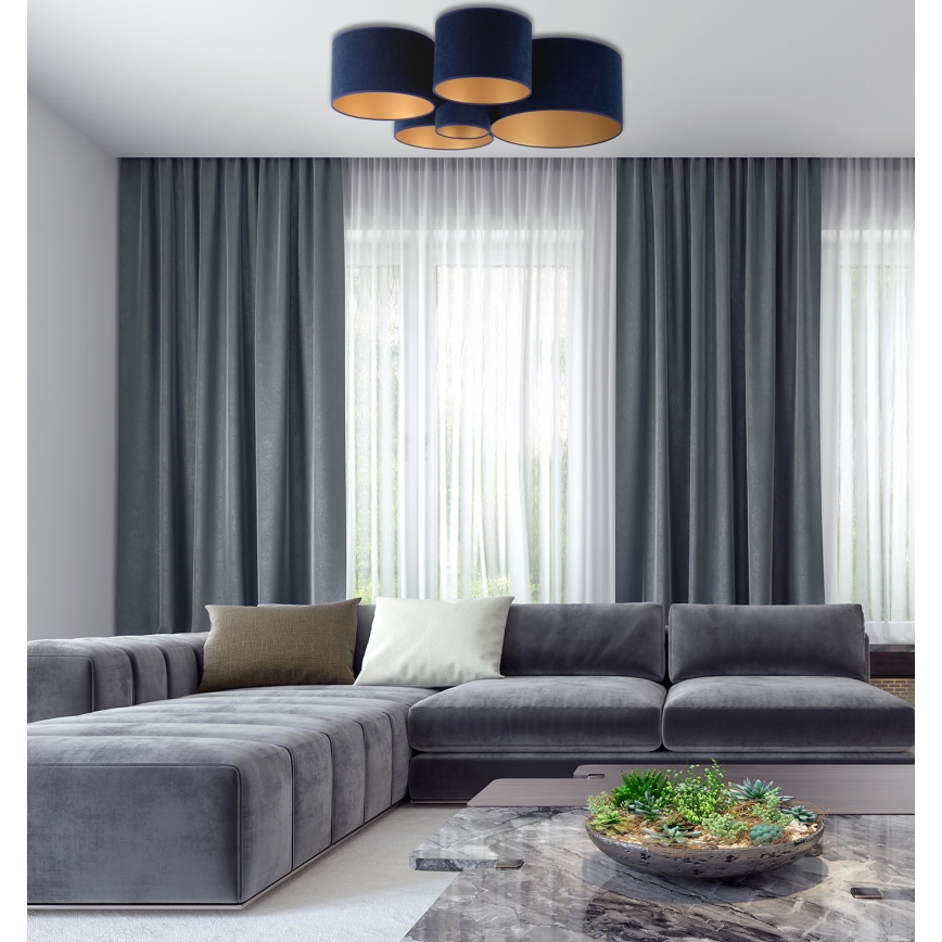 Duolla - Plafonjera ROLLER PENTO 5xE27/60W/230V plava