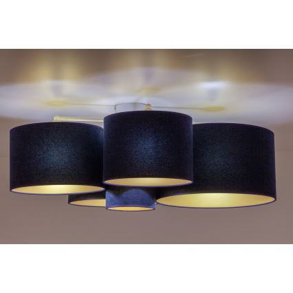 Duolla - Plafonjera ROLLER PENTO 5xE27/60W/230V plava