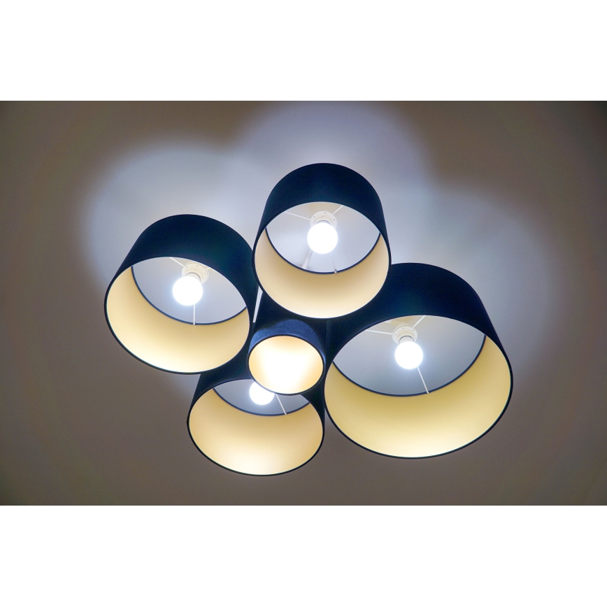 Duolla - Plafonjera ROLLER PENTO 5xE27/60W/230V plava