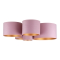 Duolla - Plafonjera ROLLER PENTO 5xE27/60W/230V roze